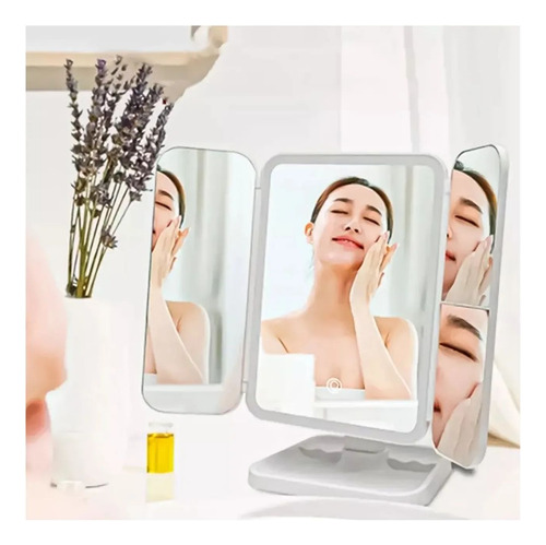 Espejo Tocador Maquillaje Aumento Profesional Led Plegable