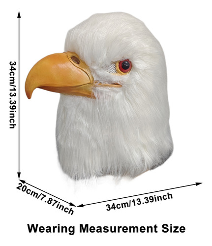 Máscara De Águila Blanca Vívida De Látex, Bonita Y Divertida