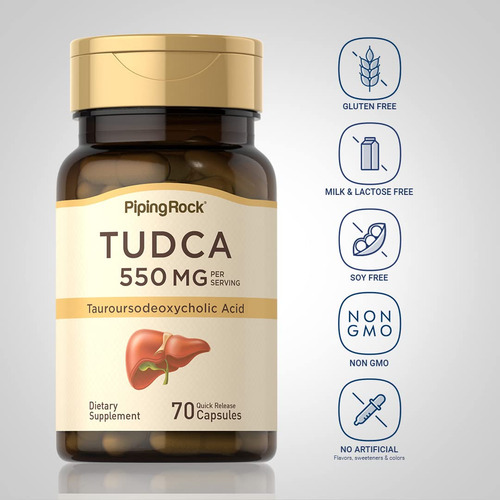 Suplemento Piping Rock Tudca 550 Mg 70 Cápsulas