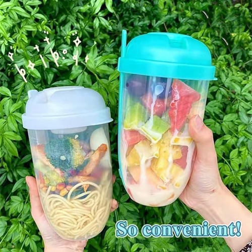 Vaso Para Ensalada, 4 Unidades, Con Tapa Y Tenedor