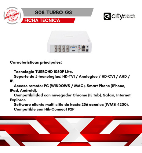 Kit Dvr 8 Canales Con 3 Camaras, 2 Tipo Bala Y 1 Domo
