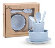 Comprar Juego 6 Pzas Platos Vasos Y Cubiertos Para Niños 2-6 Años