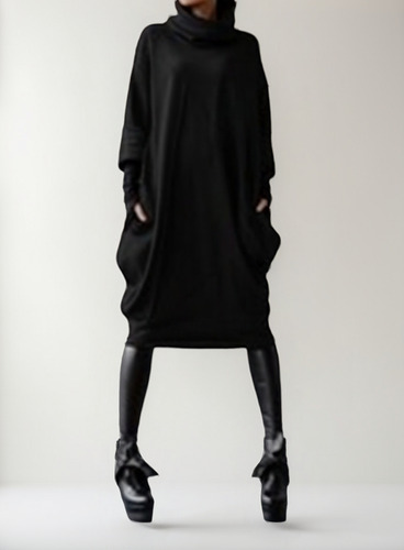 Vestido De Costura De Otoño E Invierno Para Mujer De Moda