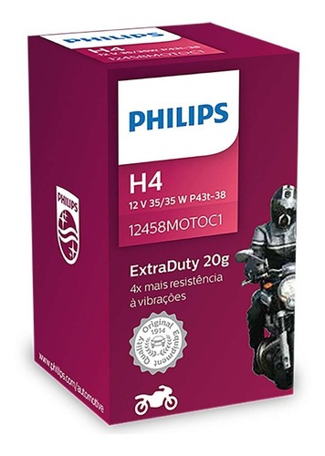 Lampara Halogena Philips Moto 12v 35w P43 Hs1 Reforzada