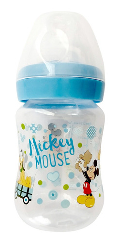 Imagen 3 de 4 de Mamadera Tetina Silicona Flujo Medio 250ml 3m+ Mickey Disney