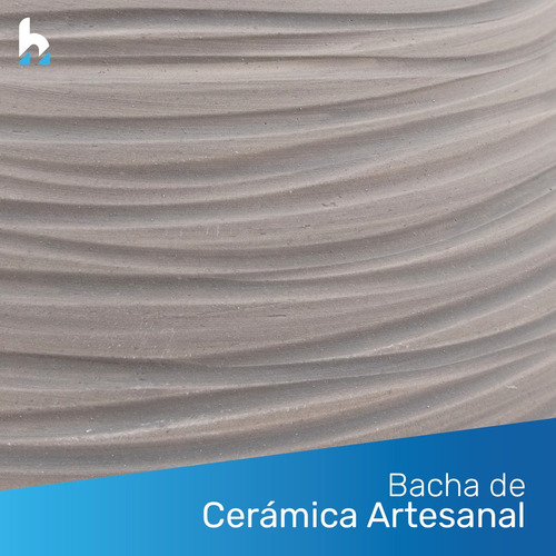 Bacha De Apoyo Baño Cerámica Vanitory Pektra Gris Grande