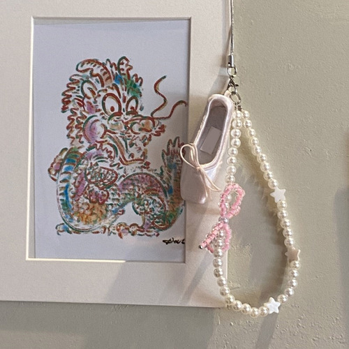 Llavero Con Forma De Zapato De Ballet Con Cuentas Acrílicas