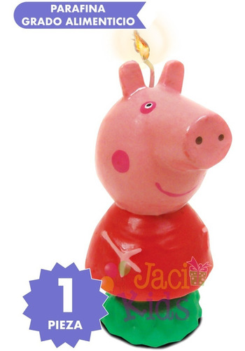 Vela Pastel Peppa Pig Artículo Fiesta Decoración - Pep0m1