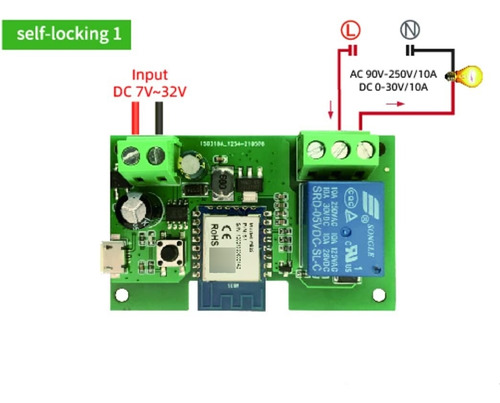 Smart Wifi Wireless Relay Switch 1 Canal Usb 5v Ca/cc 7-32v