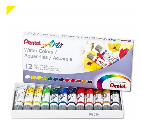 Estuche De Acuarelas Profesionales Pentel Con 12 Piezas