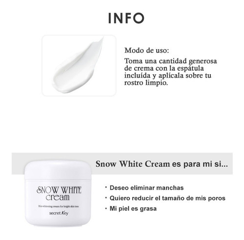 Crema Snow White Secret Key 50g Original Coreana