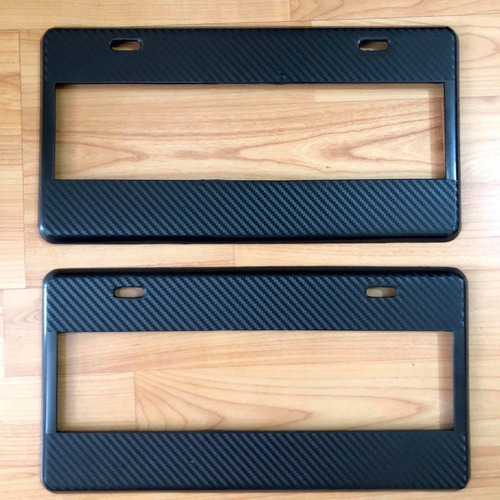 (2pz) Juego Par Porta Placas Universal Tipo Fibra De Carbono
