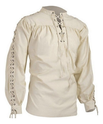 Blusa Masculina Camisa Pirata Medieval Camisa Viking Renaiss