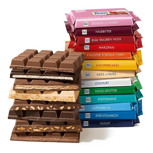 Chocolates Alemánes 9 Mini Ritter Sport 150g Mix De Sabores