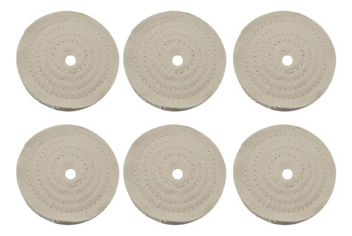 Kit 6 Rodas Rodopanos Polimento Algodão 10 Cm 4 Polegadas