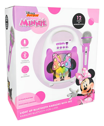 Alto-falante portátil Bluetooth Disney Minnie White Karaoke
