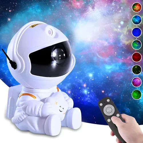 Mini Luminária Astronauta Robozinho Projetor Astronauta Luz