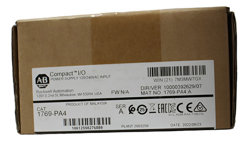 Compaq I/o Power Supply 120/240vac Input 1769-pa4