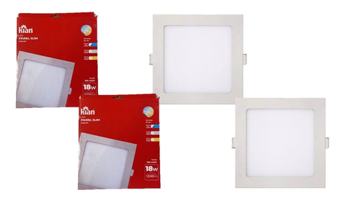 2x Paineis Slim Led Kian Embutir 18w Luz Branco Fria 6500k