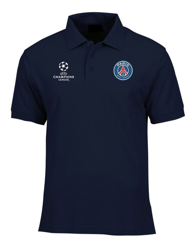 Camiseta Tipo Polo Psg, Champions League Logos Bordados