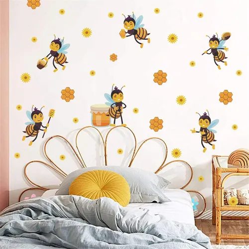 Adhesivo De Pared Autoadhesivo De Pvc K Sunflower Bee Pas 60