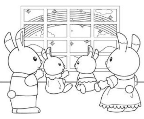 Sylvanian Family Libro Para Colorear Y Stickers Diseños