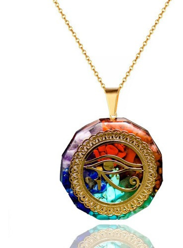 Collar Orgonita 7 Chakras Cuarzo Natural Ojo De Horus Wedjat