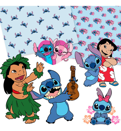 Kit Imagenes Png Lilo & Stitch Cliparts Papeles Letras