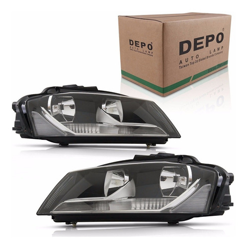 Farol A3 Sportback 09 A 13 Foco Duplo Mascara Negra