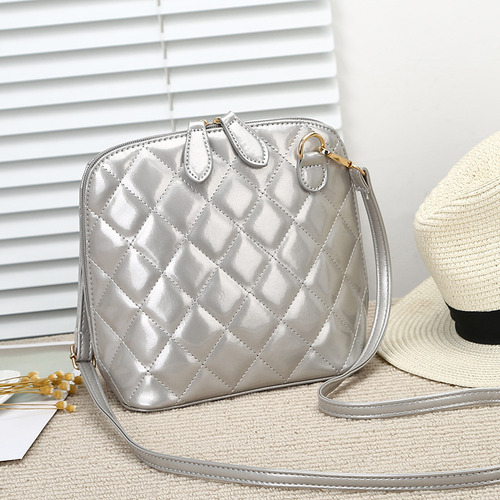 Bolso De Hombro Para Mujer Con Estampado De Rombos, Tipo Con