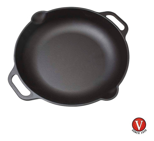 Paellera Sarten Wok 13 Hierro Fundido Esmaltado Victoria Color Negro