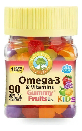 Naturelab Kids Omega 3 & Vitaminas 2000 Iu, 90 Gomitas Sabor Frutas