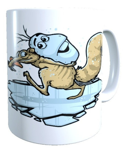 Taza - Tazón Diseño Era Del Hielo Ardilla Scrat  Y Olaf