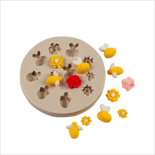 Molde De Silicona De Abeja Panal Fondant Pastel Colmena