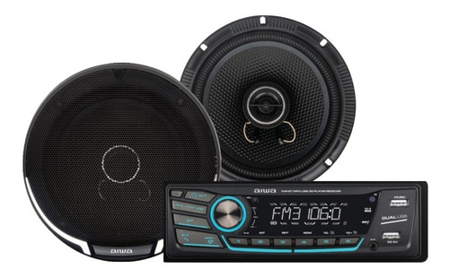 Radio Carro Aiwa Bluetooth Desmontable 7color + Parlantes 6'