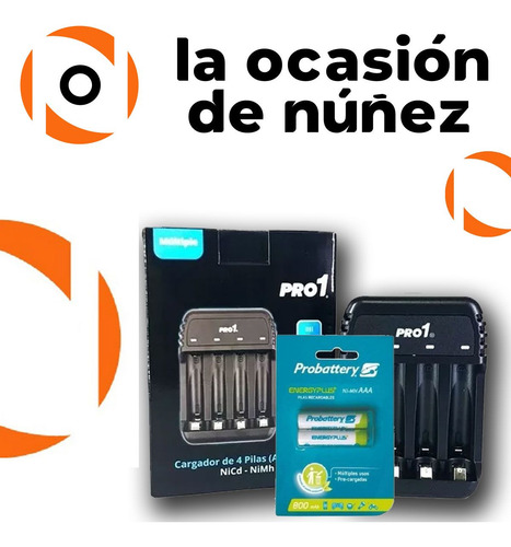 Cargador Y Pilas Aaa Probattery Pro1 800mah Pila Recargable