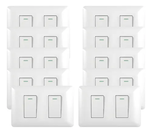 Pack 10 Interruptor Doble 9/24 10a 250v Blanco