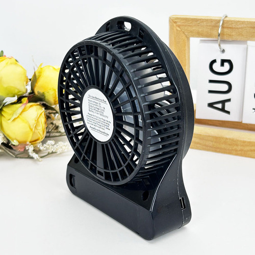 Mini Ventilador Portátil 3 Escritorio De Velocidad Con Luz 11 Cm N/a Negro Transparente Plástico 4