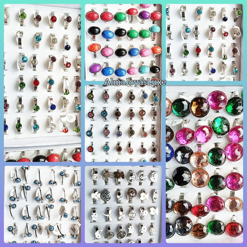 Lote 4 Cajas Anillos Surtidas X36u A $33 De Costo C/u
