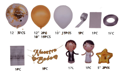 Kit Globos Decoracion De Boda Arco Globos De Nupcias Novios