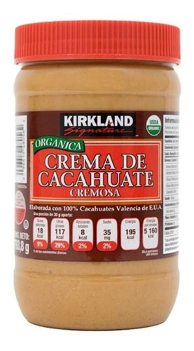 Crema De Cacahuate Mani Orgánica Kirkland 793.8 Gr 