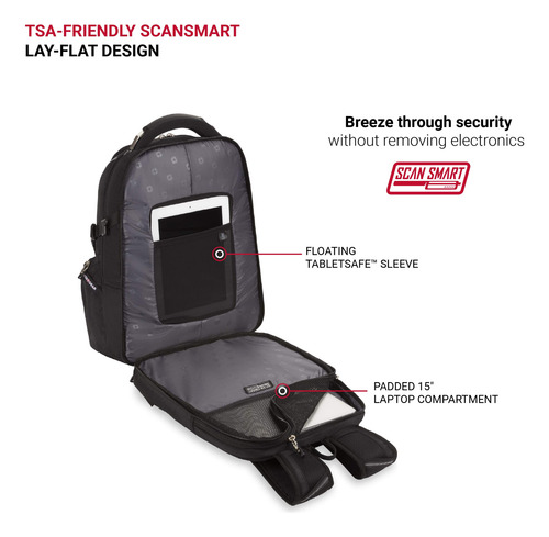 Mochila Swissgear Sa6752 Tsa Friendly Scansmart Negra