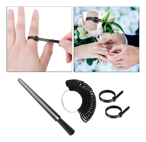 Juego De Mandril Medidor De Anillos Ee. Uu. 2-15 Regla De