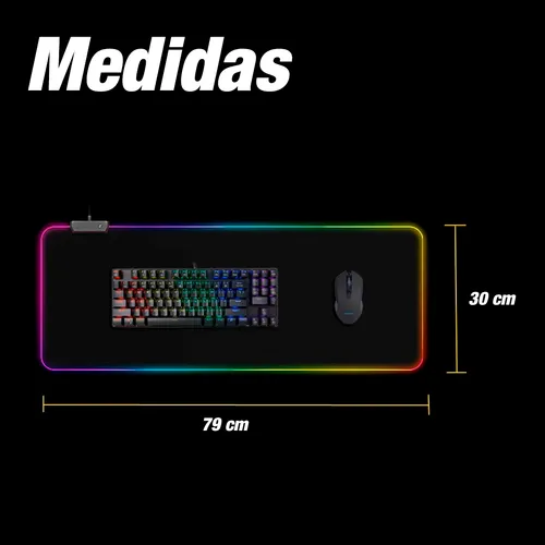 Mouse Pad Led Gamer Grande Iluminación Rgb Superficie Antideslizante Para Juego Precisión Alta Calidad Duradero Ideal Para Pc Y Laptop Estilo Único Experiencia Inmersiva Otec