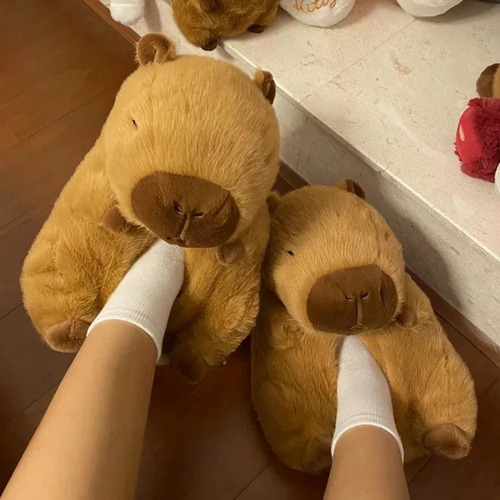 Zapatillas Cálidas De Felpa Con Estampado De Oso