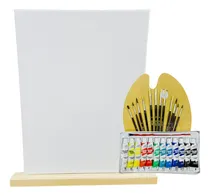 Comprar Kit De Arte Para Niños Atril Bastidor 20x30 Oleos Pinceles
