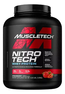Proteina Muscletech Nitro Tech Whey Protein 4 Lb Sabor Fresa