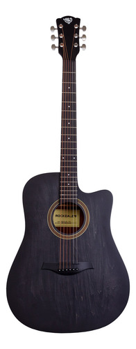 Violão Acústico Rockdale Maverick Madeira Natural 6 Cordas Cor Preto Material Do Diapasão Agathis Orientação Da Mão Destro