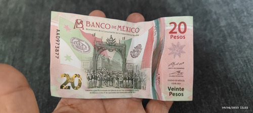 Billete De 20 Pesos Con Numeración Aa Al Principio Y 77 