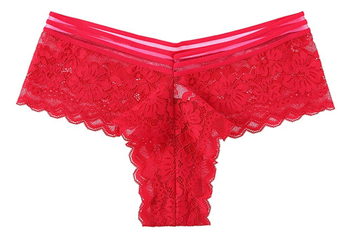 Tanga Corte De Encaje De Mujer Sexy Bragas De 3 Piezas